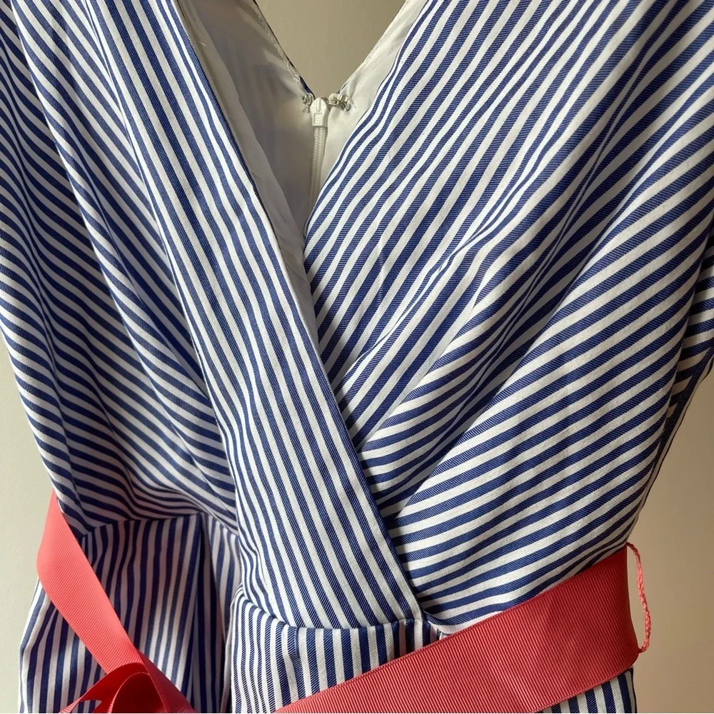 Madison Leigh Blue dress with embroidered flower detail 2P - Picture 5 of 8